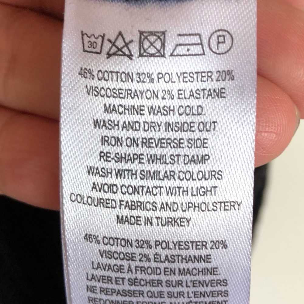 NWT French Connection Black Ribbed Midi Dress Size US 2 Chic Minimalist Neutral - Picture 7 of 7
